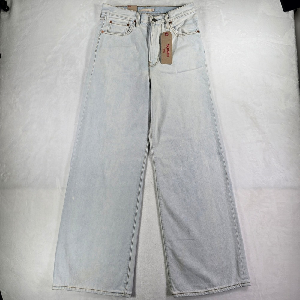 Levi's Premium Ribcage Wide Leg Jeans Women's 30 Light Wash High Rise NWT